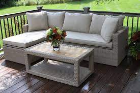Declutter your home by buying sofas with storage space. 3pc Teak Ash Wicker Sectional Sofa Set With Waterproof Storage