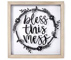 Bless This Mess Box Plaque At Big Lots Hanging Wire Basket Wall Art Decor Blessed