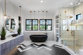 Tile rugs can be simple, created out of large tiles in two colors, or they can be dramatic mosaic creations. Attached Bathroom Designs For Master Bedroom Interior