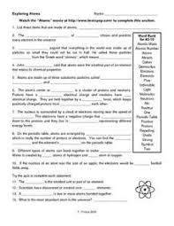 Exploring Atoms 8th 9th Grade Worksheet Lesson Planet Chemistry Worksheets School Technology