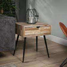 table de chevet bois de teck recycle metal java bois naturel pier import la redoute table de chevet bois chevet bois table de chevet