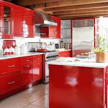 red kitchen cabinets, kitchen design