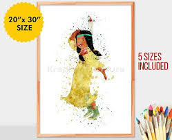 Peterpan Tiger Lily Poster Peterpan Watercolor Art Nursery Watercolor Disney Nursery Art Disney Paintings