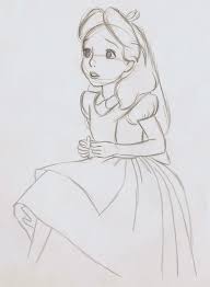 This Drawing Shows Shape It Is A 2d Drawing With No Volume There Is No Shading Only Lines In This Dr Disney Drawings Disney Concept Art Alice In Wonderland