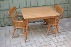 Reserved For Jannah Vintage Oak Hill Wood Spindle Base Children S Table Chairs Set Childrens Table Chair Set Wood