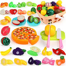 Your little ones will have fun preparing and sharing pretend meals. Geyiie Play Food For Kids Kitchen Toys 36pcs Pretend Food Cutting Fruits Vegetables Pizza Playset For Pretend Role Play Early Educational Development With Carry Basket Gift For Boys Girls Buy Products Online