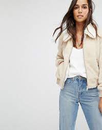 River Island River Island Borg Bomber Jacket Bomber Jacket Fashion Outdoor Fashion Womens Spring Coat