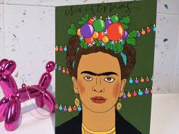 4 Pack Frida Christmas Cards. Quirky Frida Kahlo Design. Colourful. A6  Card. Rosie and Ramona.