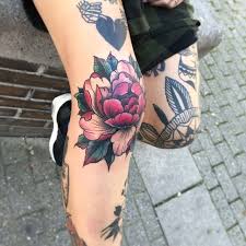 Tattoo Peony Red Beautiful Nice Flower Knee Tattoo Tattoos Elbow Tattoos