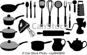 set of different kitchen utensils