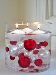 Large Glass Cylinder With Christmas Ball Ornaments And Floating Candles Christmas Centerpieces Christmas Diy Christmas Decorations
