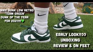 Schnelle lieferung und 100 tage rückgaberecht. Early Look 2021 Nike Dunk Low Retro Team Green Unboxing Review On Feet Dunk Of The Year Youtube