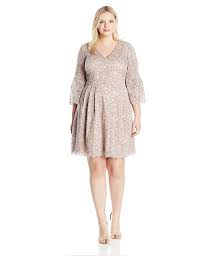Eliza J Womens Plus Size Lace Flare Sleeve Dress