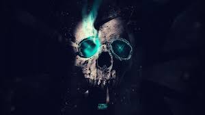 Blue planet, sky, universe, asteroids, earth, meteors, skull. Blue Skull Backgrounds Group 66