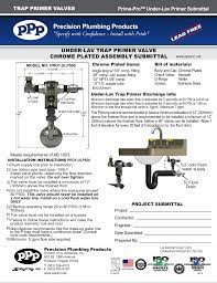 1/2 cold fresh water supply. Under Lav Primer Pro1 Ulp500 Precision Plumbing Products Manualzz