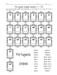 Numbers in portuguese aren't hard, but there is a lot of stuff only a brazilian teacher can teach and to do all that, you're going to need the numbers in portuguese. Portuguese Ordinal Numbers 1 20 Worksheet By Sunny Side Up Resources