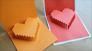 Pop up christmas cards pop up cards holiday cards christmas tree kirigami pop up 8 bits do it yourself inspiration geek crafts foam crafts. Diy Craft 3d Heart Pop Up Card Gor Det Sjalv 3d Hjarta Kort Youtube