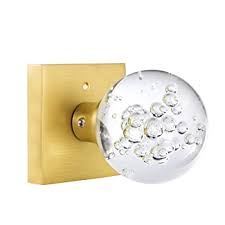 Abedoe strong suction cup drawer glass mirror wall handles toilet bathroom door pulls glass door pull adsorbent handle and knobs. Buy Hiemey Glass Door Knobs Interior Crystal Door Knobs With Lock Privacy Gold Door Knob For Bedroom Bathroom Round Clear Bubble Satin Brass Bs 027 Online In Indonesia B08d7j3v3p