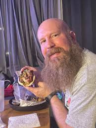 Jerk chicken and pita in New Albany