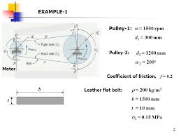 What is the formula for rpm? 1 An Open Belt Drive Transmits Power Through A Pulley Having A Diameter Of 300 Mm At A Speed Of 150 Rpm The Belt Is 10 Mm Thick And 150 Mm Wide And Has Ppt Download