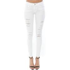 Frame Denim Le Color Ripped Jeans Frame Denim White Ripped Skinny Jeans Stretchy Skinny Jeans