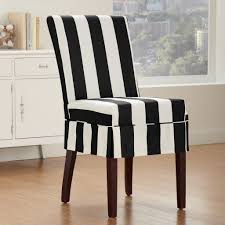 Pin By Jan Cooper On Stripes Black White Slipcovers For Chairs Striped Dining Chairs Dining Room Chair Slipcovers
