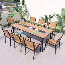 Maybe you would like to learn more about one of these? Aluminum Teak Wood Outdoor Furniture Waterproof Garden Dining Table And Chairs Set For Patio Use China Bar Dining Furniture Aluminium Outdoor Set Made In China Com