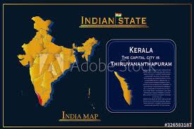 Kerala from mapcarta, the open map. Detailed Vector India Country Outline Border Map On Background Kerala State Stock Vector Adobe Stock