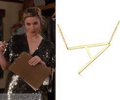 Schitts Creek Season 5 Episode 3 Alexis S Sideways A Necklace Shop Your Tv Sideways Initial Necklace Rose Fashion Schitts Creek