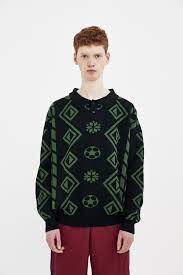 Hot promotions in geometric knit on aliexpress: Gosha Rubchinskiy Cotton Geometric Knit Sweater In Green For Men Lyst