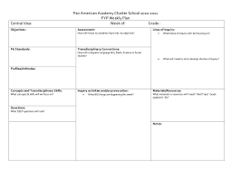 Pyp Weekly Plan5th Grade Lesson Plan Templates How To Plan Simple Business Plan Template