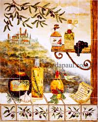 tuscan backsplash tile murals tuscany