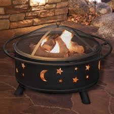 4.4 out of 5 stars. Fire Pit Set Wood Burning Pit Includes Screen Cover And Log Poker Great For Outdoor And Patio 30 Inch Round Star And Moon Firepit Wish