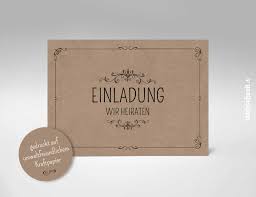 Hochzeitseinladung Kraftpapier Modern Rustikal Neu 2020