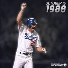 On October 15 1988 Kirk Gibson Hit One Of The Most Memorable Home Runs In Dodgers History Kirk Gibson Dodgers History Homerun