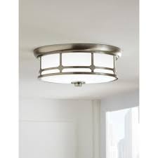 Home Decorators Collection Portland Court 14 In Brushed Nickel Led Flush Mount Ceiling Light 23952 The Home Depot Flush Mount Ceiling Lights Kitchens Flush Mount Ceiling Lights Led Flush Mount Ceiling Light