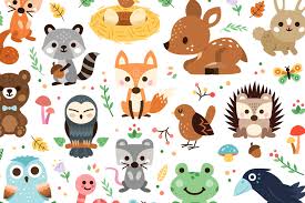 Cricut cut files, layered files. Woodland Decoration Animal Clipart 52555 Characters Design Bundles Animal Clipart Woodland Decor Clip Art