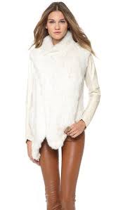 June Knit Fur Jacket With Leather Sleeves Clothes Leather Coat With Fur Leather Sleeve