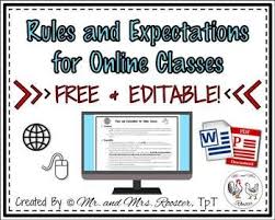 Rules And Expectations For Online Classes Free And Editable Resource Digital Learning Classroom Online Teaching Resources Teaching Vocabulary