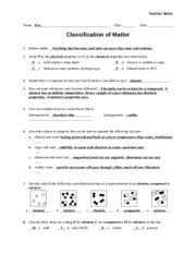 Appoint one group member to cut apart model 1 to separate the nine drawings. Worksheet Classification Of Matter Name Class Date Classification Of Matter 1 Define Matter 2 Write P By The Physical Properties Or C By The Course Hero
