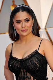Oh gods, my list of celebrity crushes is intensely long, but i'll leave it to my top two. Salma Hayek Black Sheer Long Dress Pretty Celebrity Prettiest Celebrities Salma Hayek Style Salma Hayek Photos