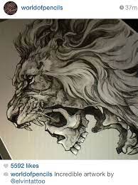 Lion Skull Tattoos Tattoo Sketches Wolf Tattoos