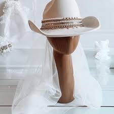 Custom Bride Hat Bride Hat With Veil Bride Cowboy Hat With Veil  Bachelorette Hat Wifey Hat Bride to Be Hat MRS Cowboy Hat Bride Cowgirl Hat 