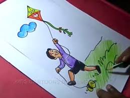 How to draw kids flying a kite an easy step by step drawing lesson for kids. How To Draw Boy Flying Kite Drawing Youtube