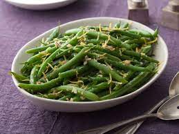 Green Beans With Lemon And Garlic Recipe Food Network Recipes Green Beans Thanksgiving Vegetable Side Dish Recipes