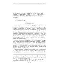 THE IMMEDIATE AND LASTING IMPACTS OF THE 2008 ECONOMIC COLLAPSE—LEHMAN  BROTHERS, GENERAL MOTORS, AND THE SECURED CREDIT MARKET