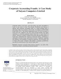 Von stefan rammert und michael hommel. Pdf Corporate Accounting Fraud A Case Study Of Satyam Computers Limited