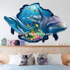Child's bedroom with custom cabinetry and reading nook tagged: Xh 9215 Sea Aquarium Dolphin 3d Wall Stickers Removable Wall Poster Diy Animaldecoration Accessories For Kids Rooms Wall Art Buy Sea Aquarium Dolphin 3d Wall Stickers Removable Waterproof Home Decor Paper Animaldecoration Accessories For