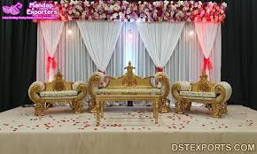 * this banner is made with 4x4. Wedding Stage Baroque Boat Style Sofa Set Mandap Exporters
