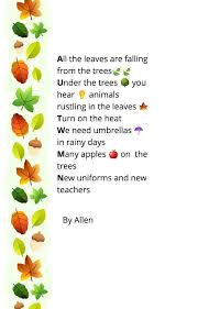 3rd Class Autumn Poems